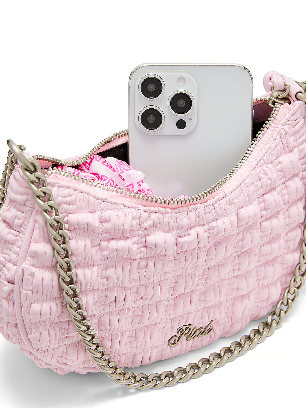 Crescent Ruched Shoulder Bag