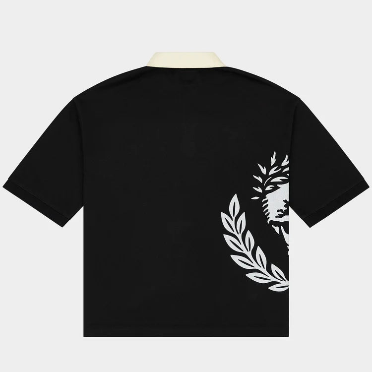 Victor Oversized Crest Polo (Black)