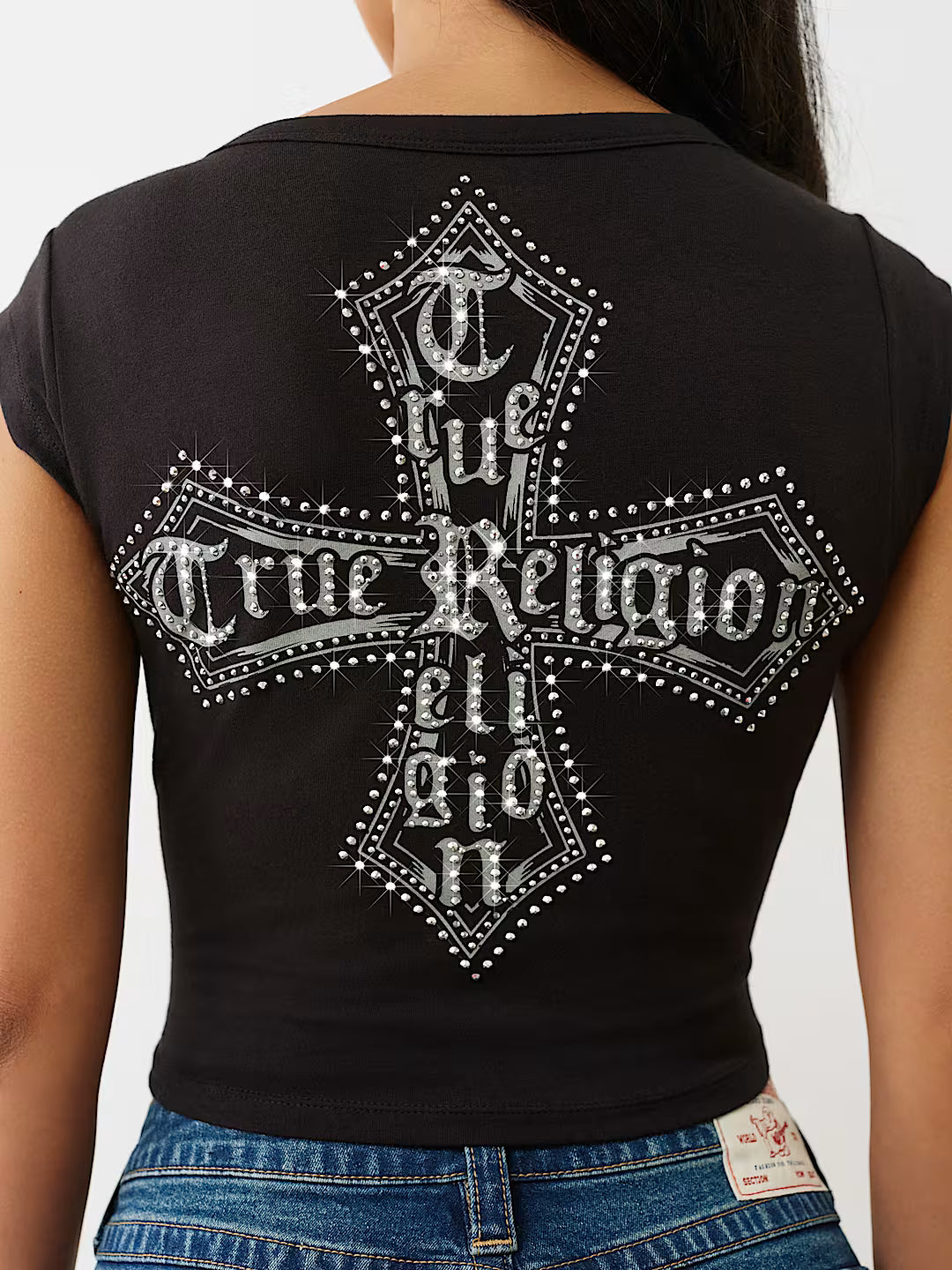 Crystal logo crest baby tee