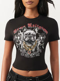 Crystal frenchie baby tee