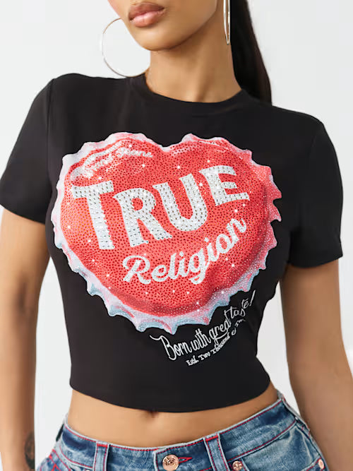 Heart crewneck baby tee