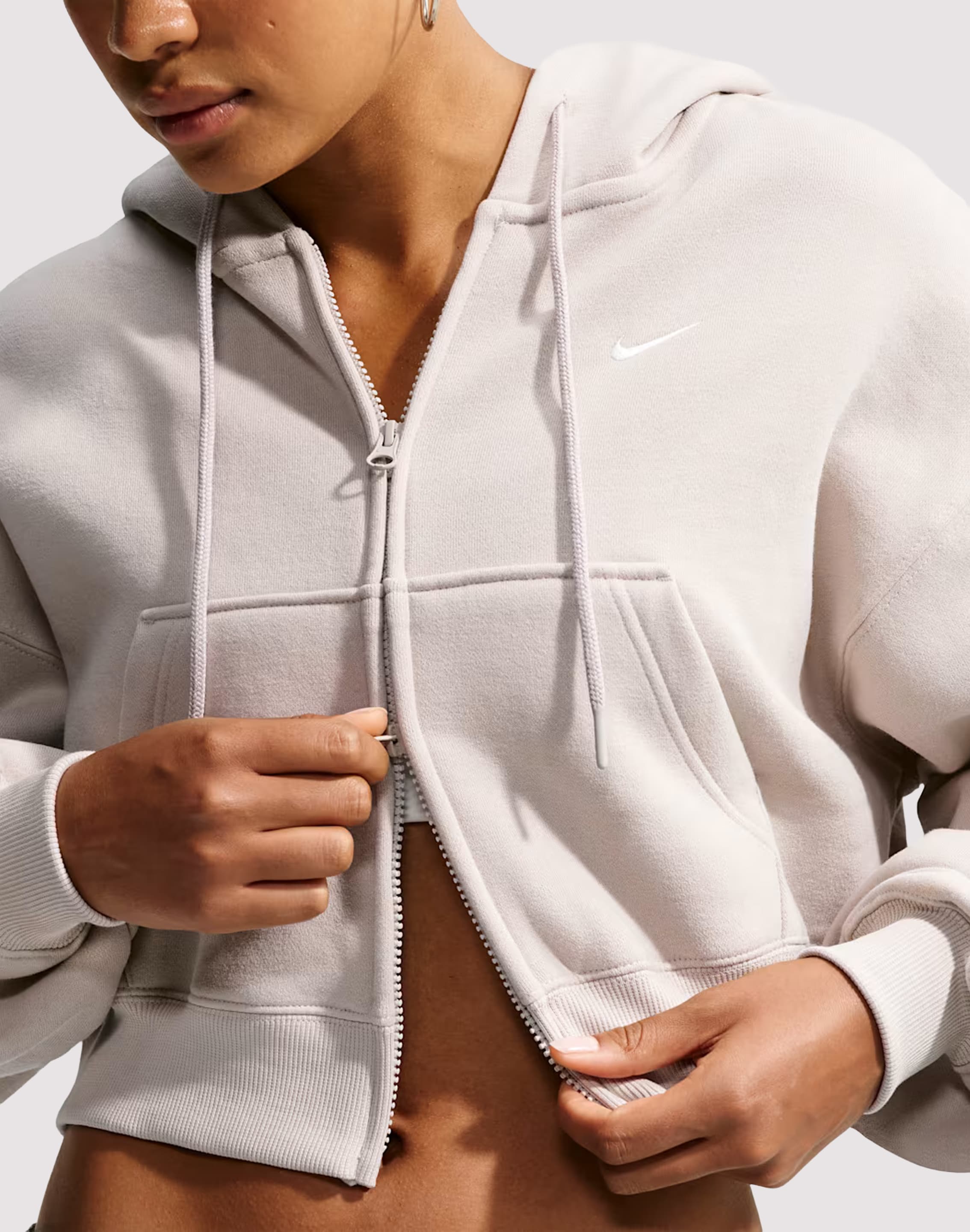 Nike Studio Fleece Cropped Full-Zip Hoodie