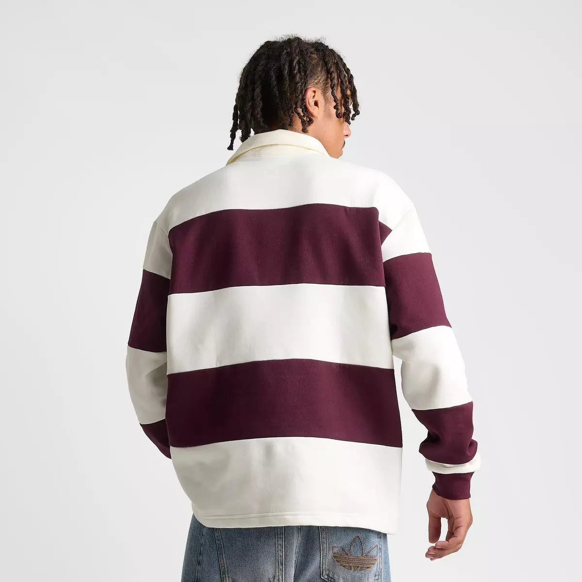 Adidas Originals Panel Cut Striped Rugby Shirt