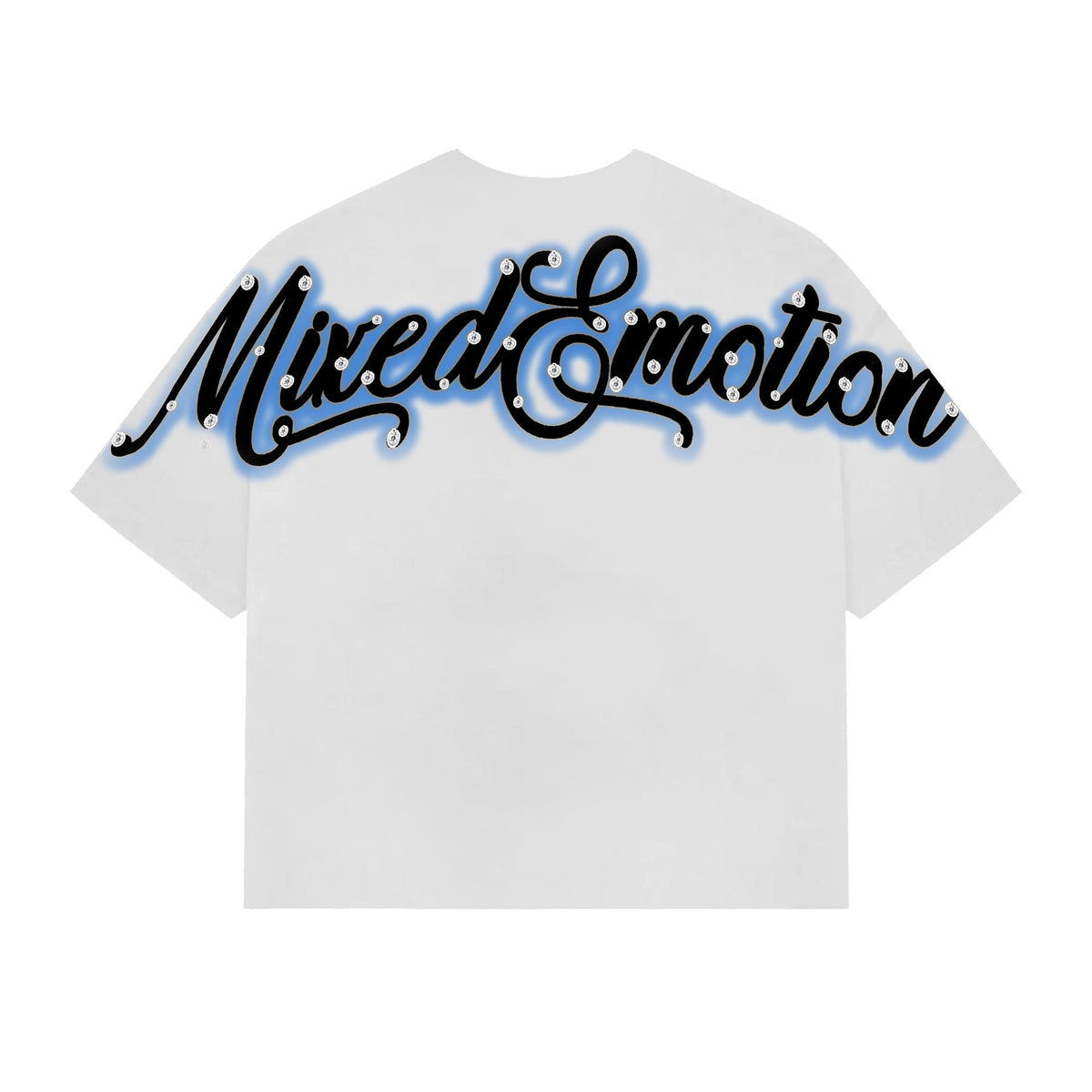 Blue Rhinestone Cropped shirt