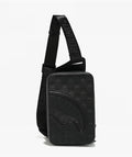 Raised Check Black Hard Shell Sling Bag