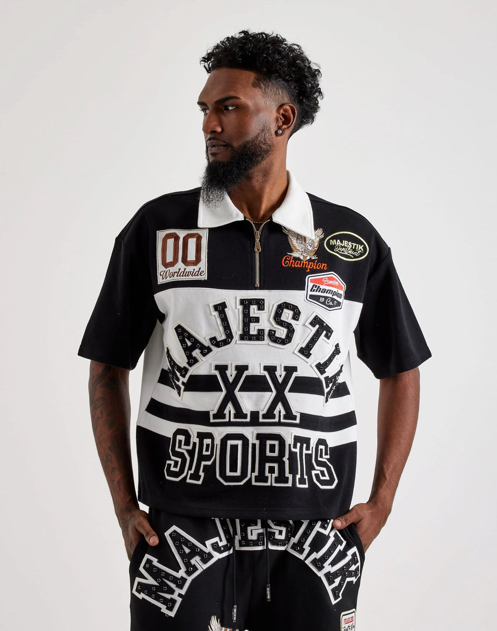 Majestik Patch Rugby Polo Shirt