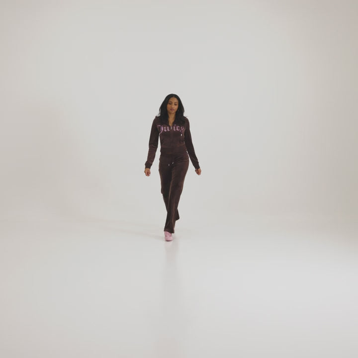 Juicy Couture OG Big Bling Velour Track Pants